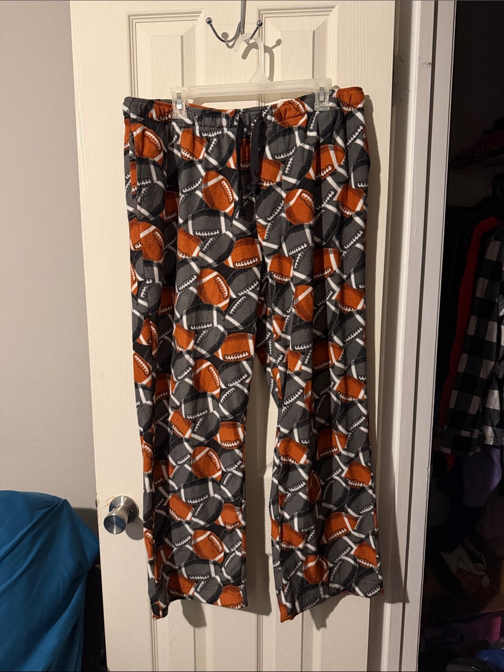 #163 Croft & Barrow Men’s Football Fleece Pajama Lounge Pants Joggers L